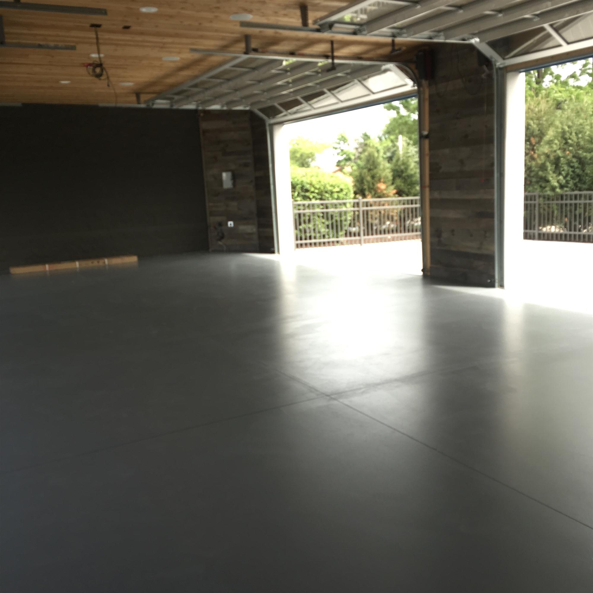 Large interior garage painting work Mequon garage floor painting contractors resurfaced and painted the concrete