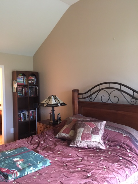 Clean lines in this residential paint work Germantown Painting Contractors did a perfect job painting this bedroom including the ceiling